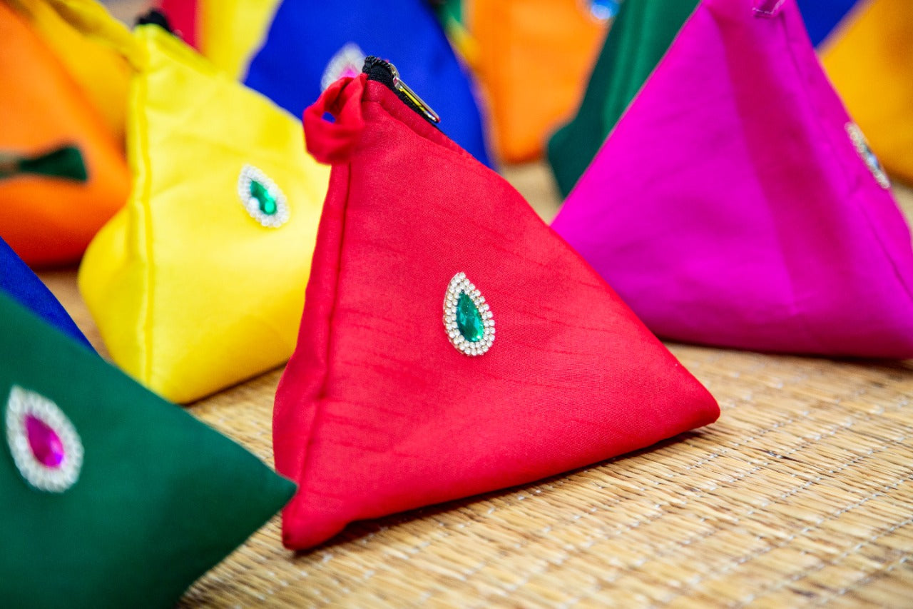 Raw silk Triangle Pouches-SHB1052
