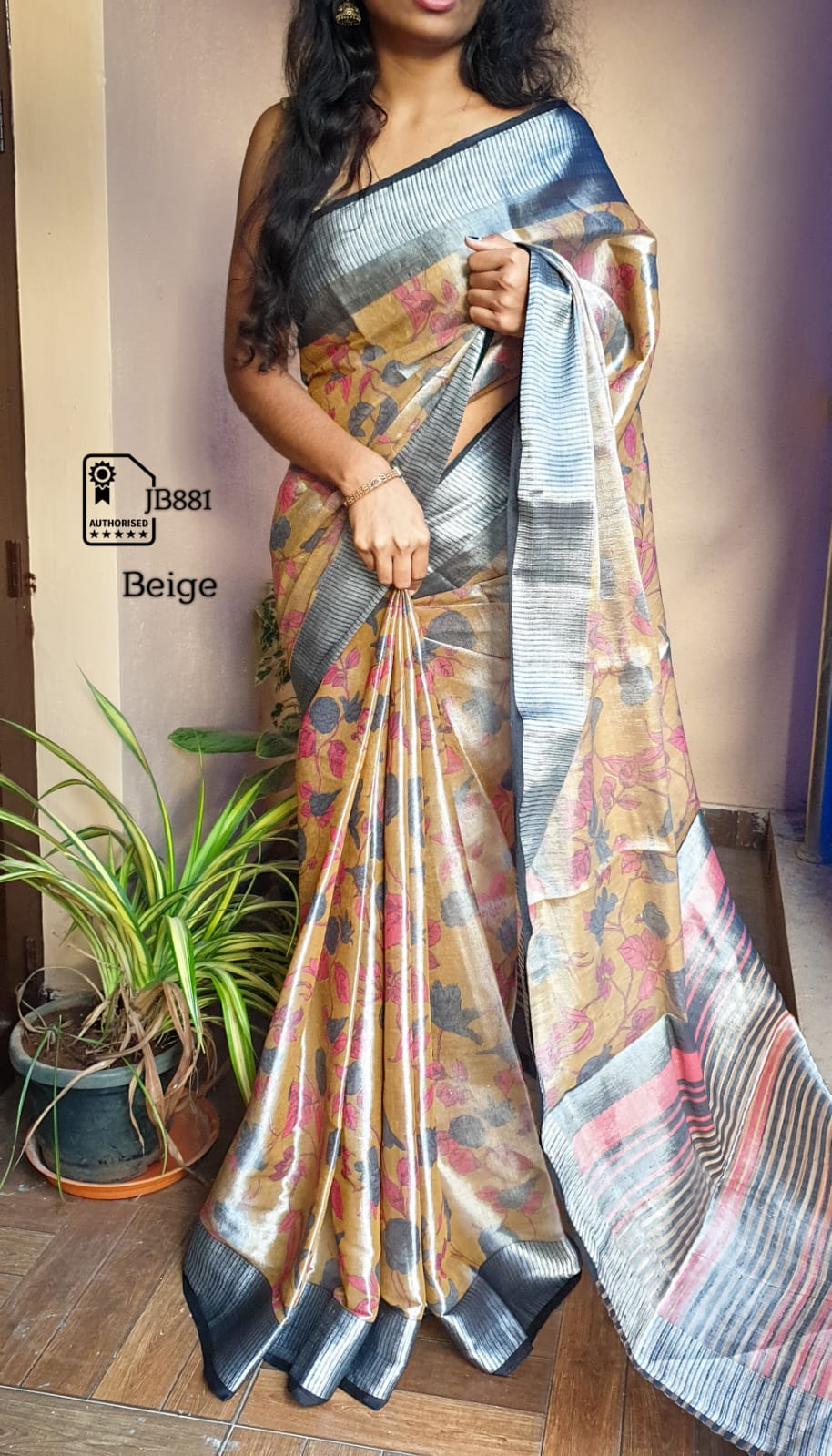 Soft Linen Tissue Saree Collections - SH0615