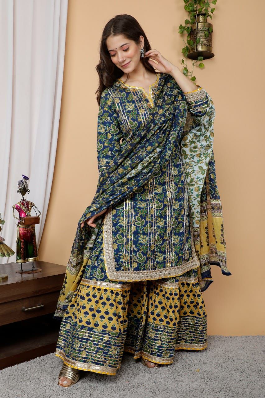 Ethnic Cotton Kurta Sets for Women-SHKS1110