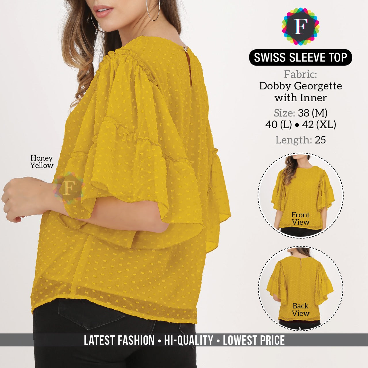 Swiss Sleeve Top for Women-SHTU1076