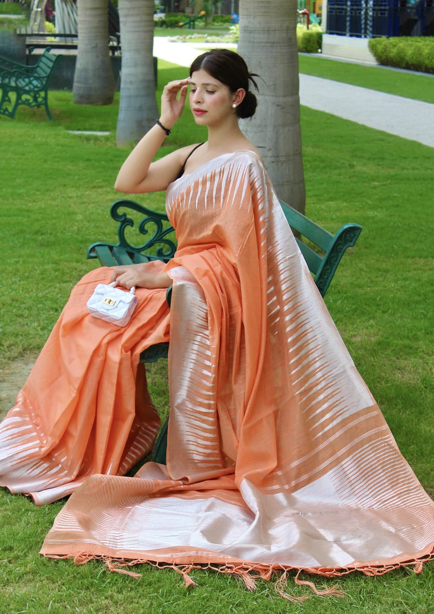 Graceful Cotton Slub Saree-SH1003