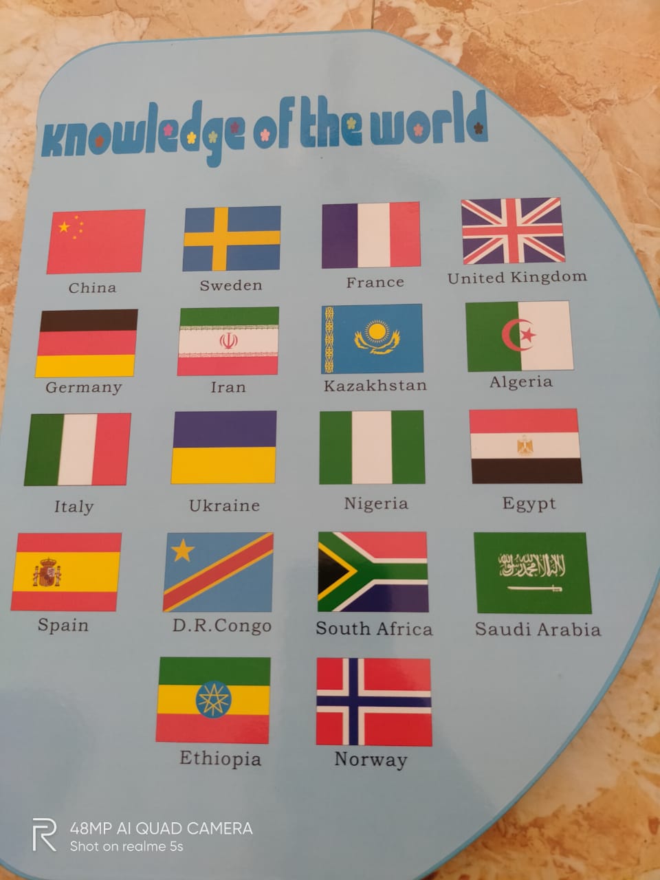 Wooden World Map with flags for Kids-SHTM1085