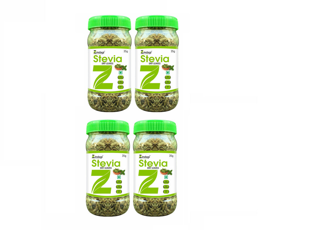 Zindagi Stevia Dry Leaves - Natural & Zero Calorie Sweetener - Stevia Sugar - Sugar-Free (35 gm Each) - SHTZ1004