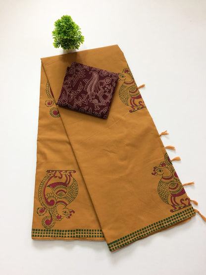 South Cotton sarees With Blouse Piece-SH0564