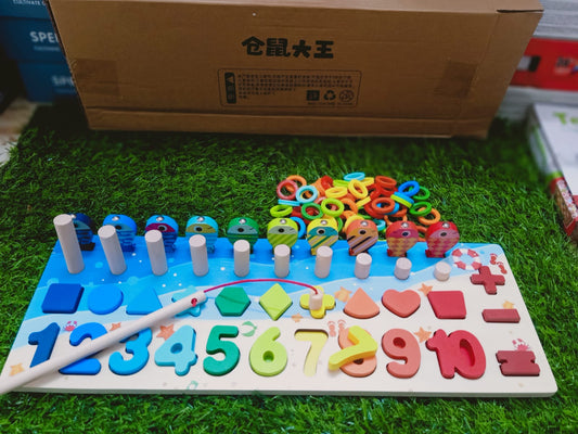 Mini 5 In 1 Wooden Magnetic Fishing Toy for Kids-SHTM1100