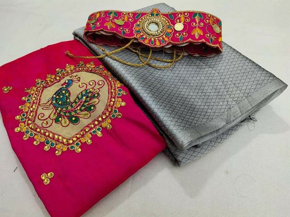 Chiffon Leaf Saree Collections-SH0593