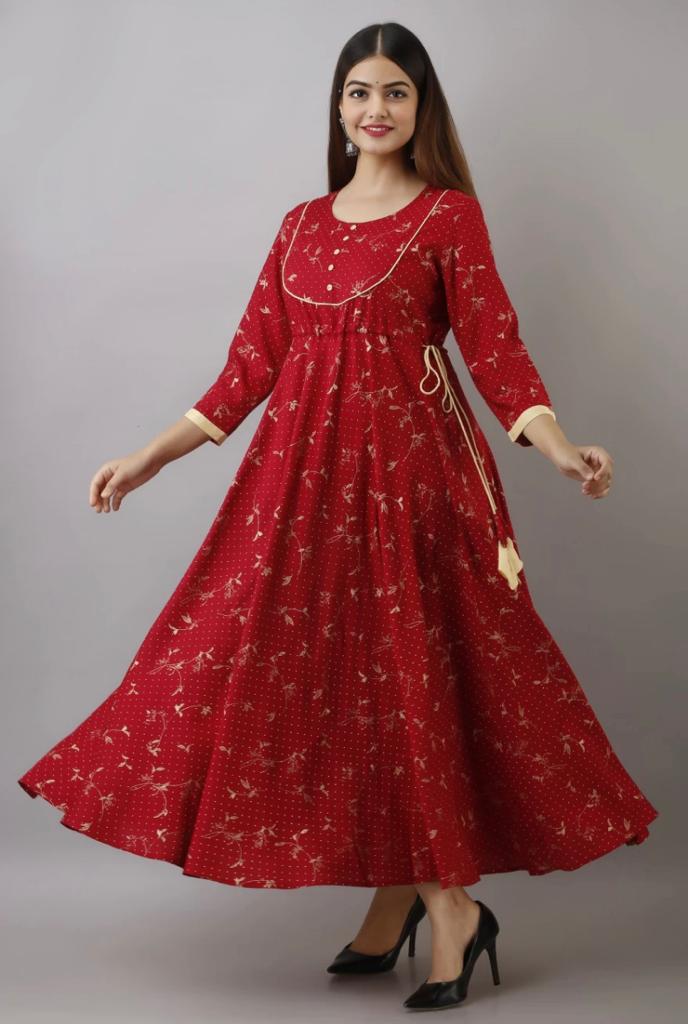 Premium Rayon Long Gown for Women-SHK1132