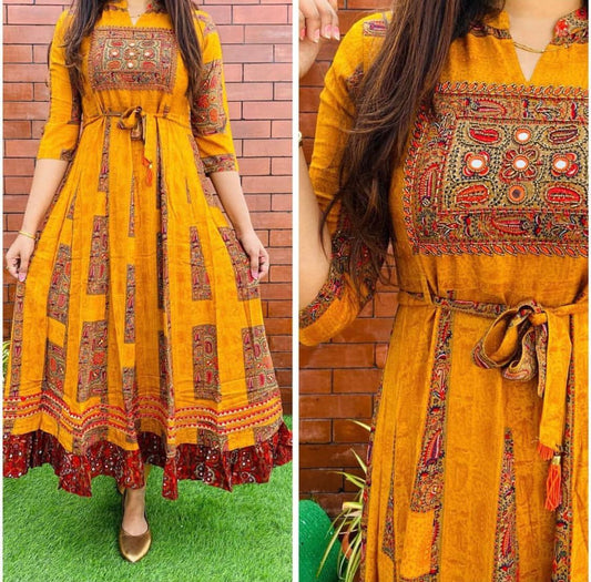 Ethnic Long Gown for Women-SHKS1057