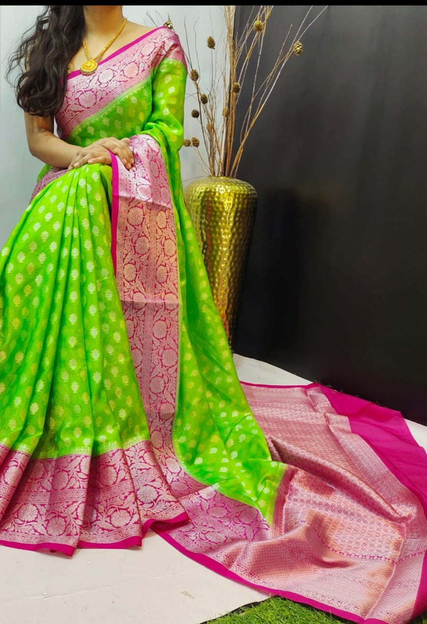 Fancy Kora Organza Saree Collections -SH0642