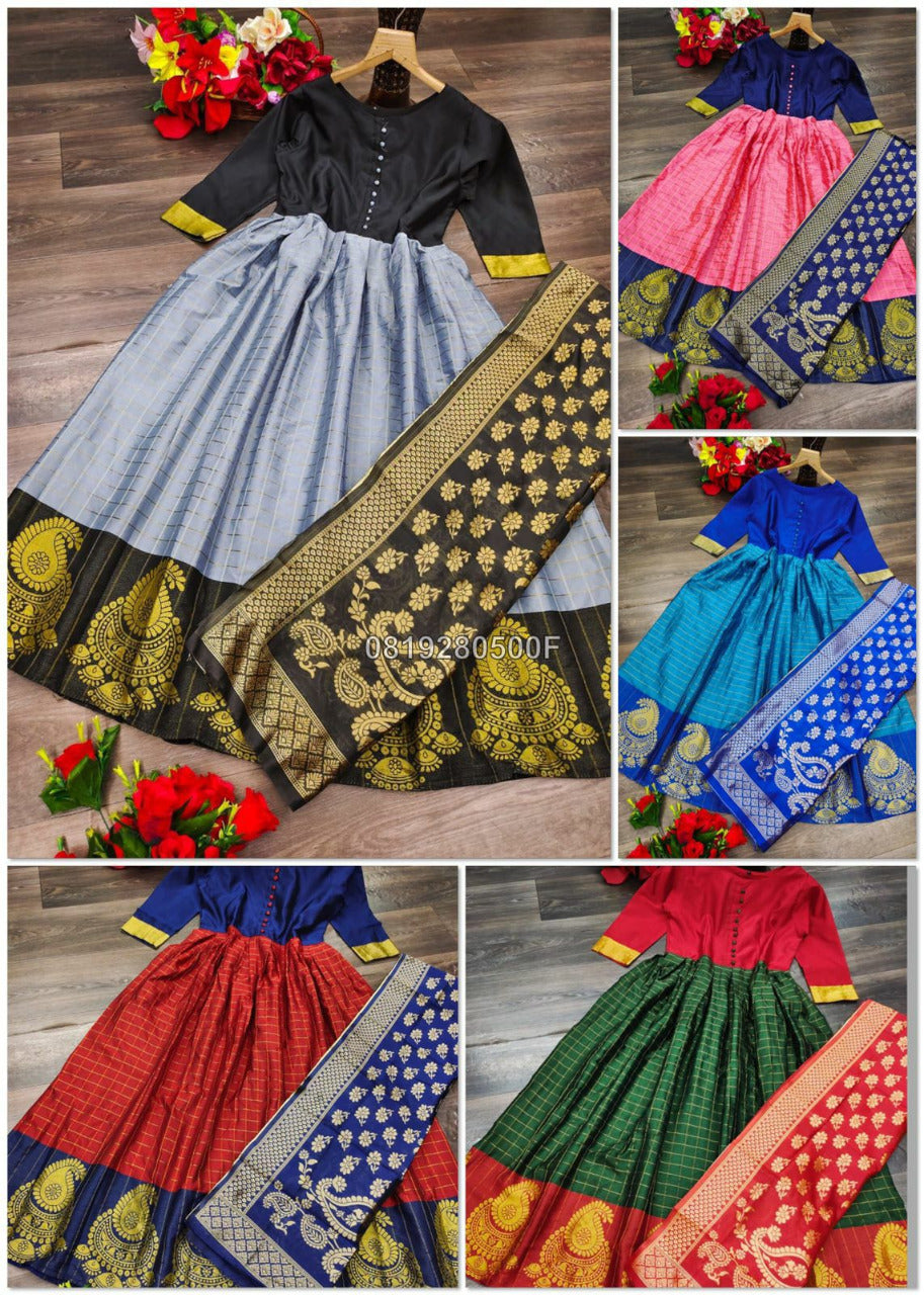 Ethnic Banarasi Kurta Set for Women-SHKS1155