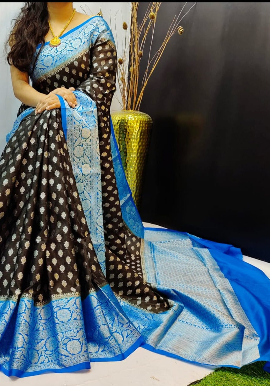 Fancy Kora Organza Saree Collections -SH0642