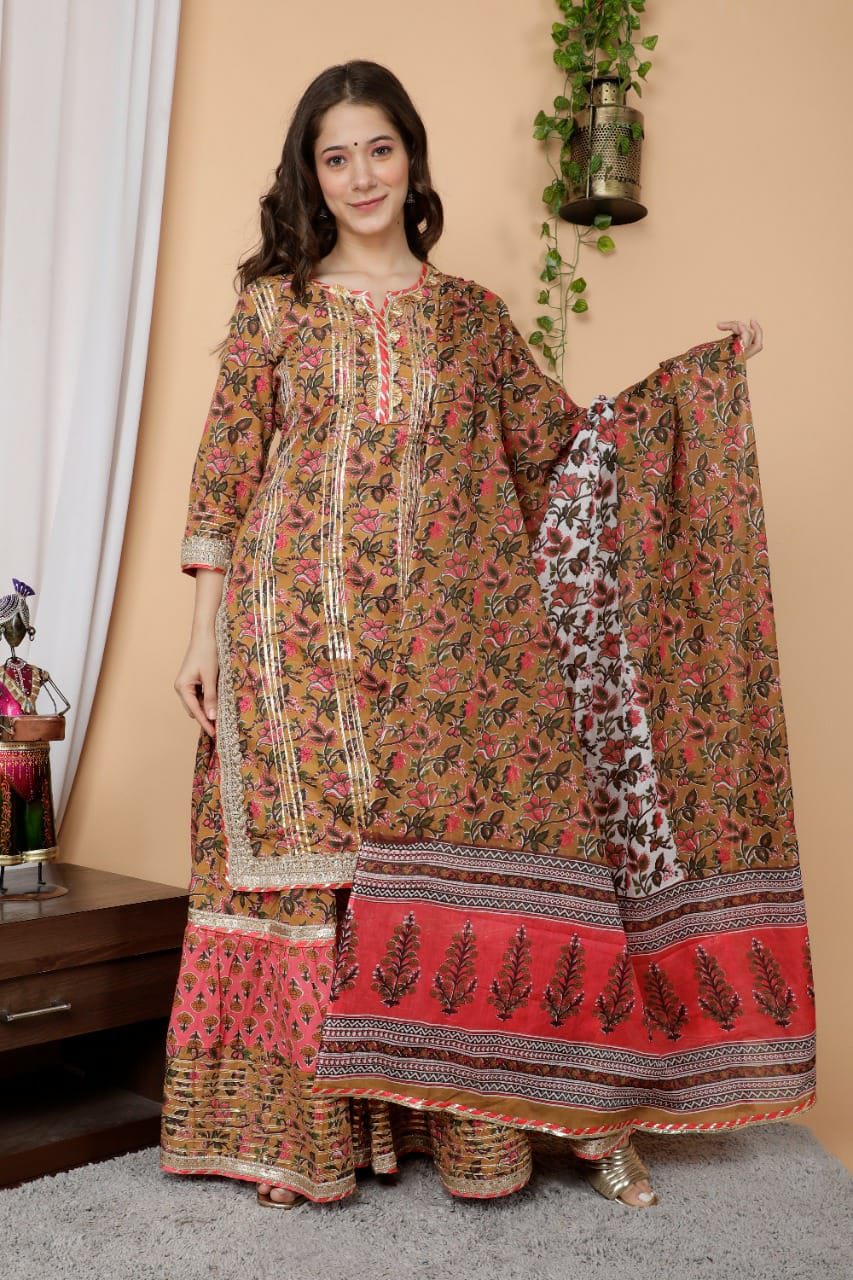 Ethnic Cotton Kurta Sets for Women-SHKS1110
