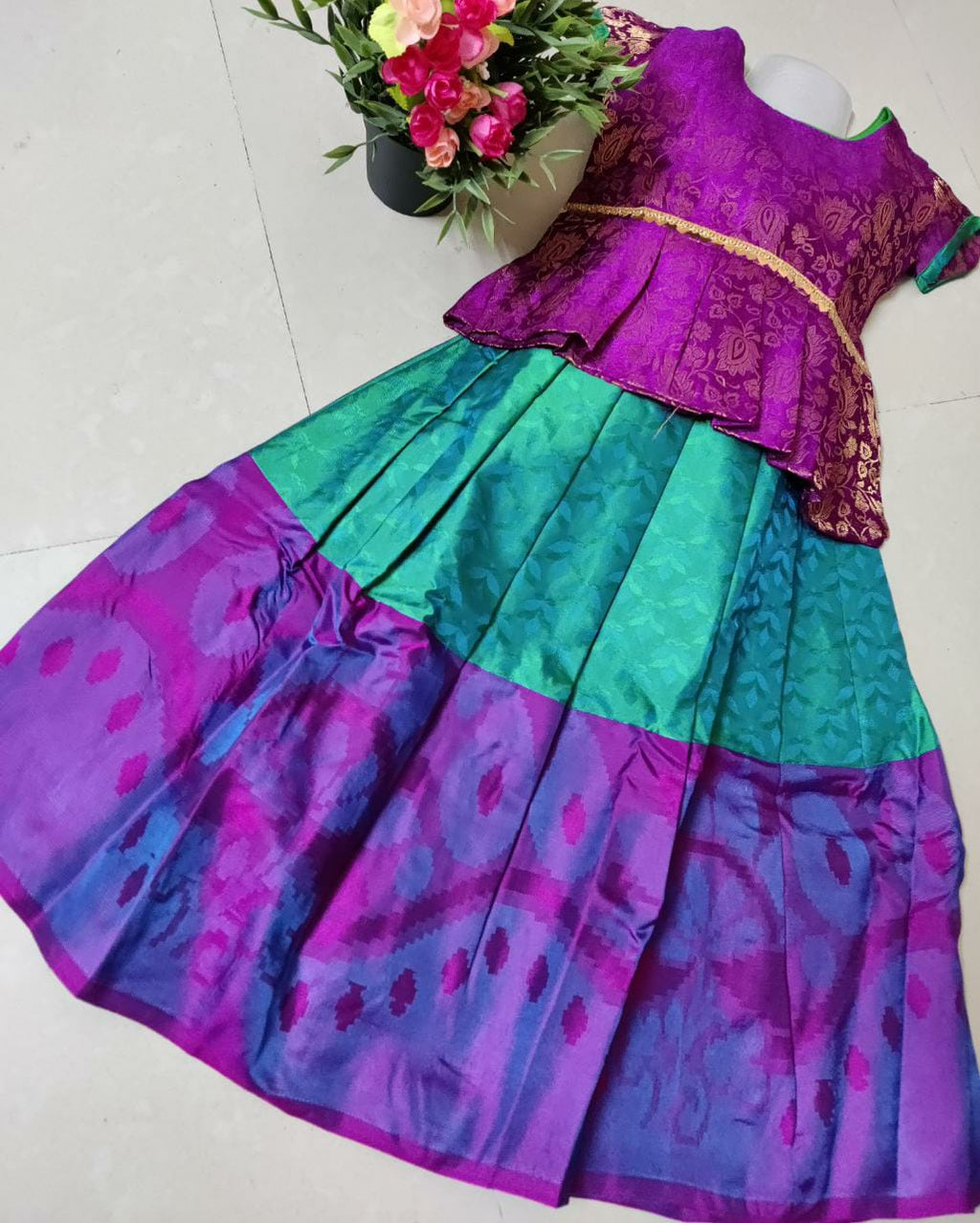Ethnic Skirt Set for Girls-SHG1052