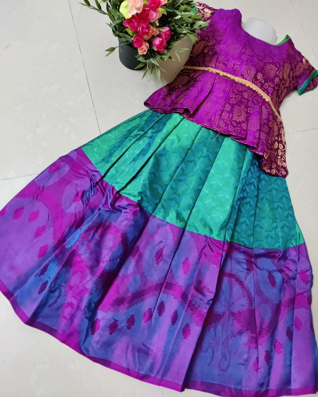 Ethnic Skirt Set for Girls-SHG1052