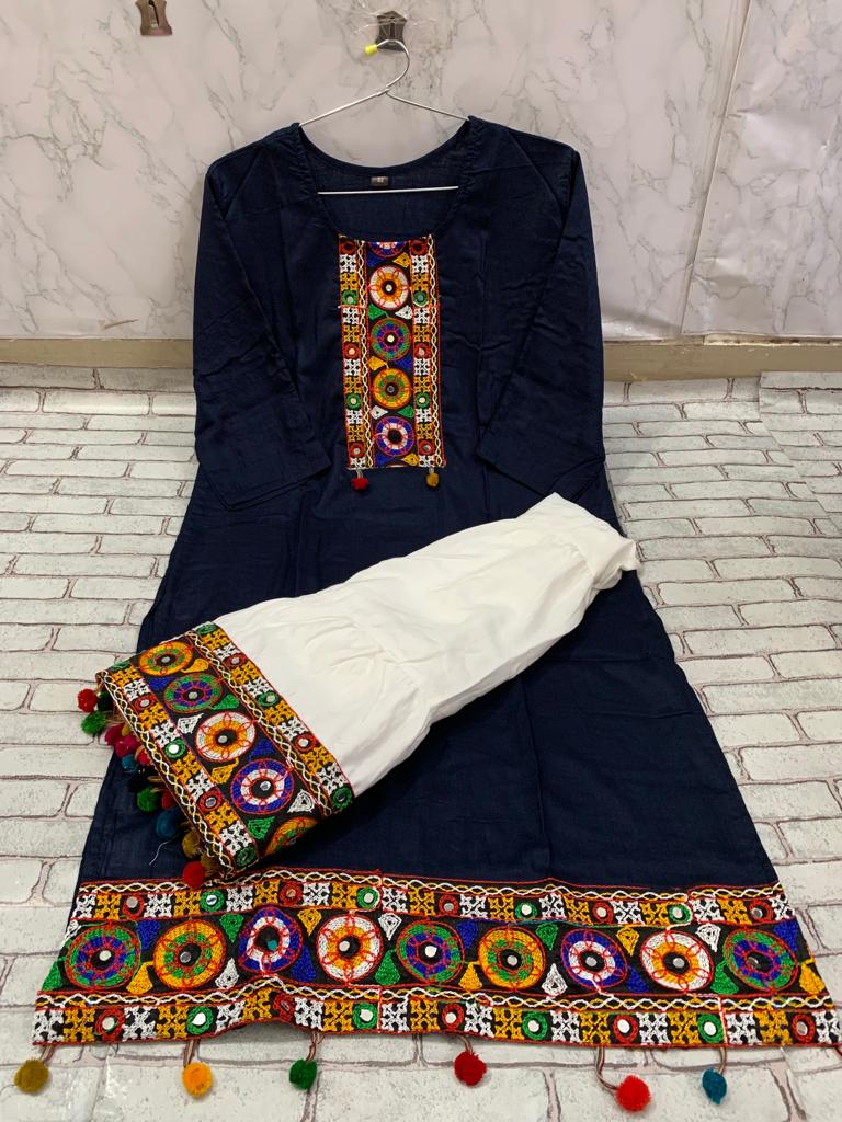 Ethnic Kurta Skirt Sets for Women-SHKS1029