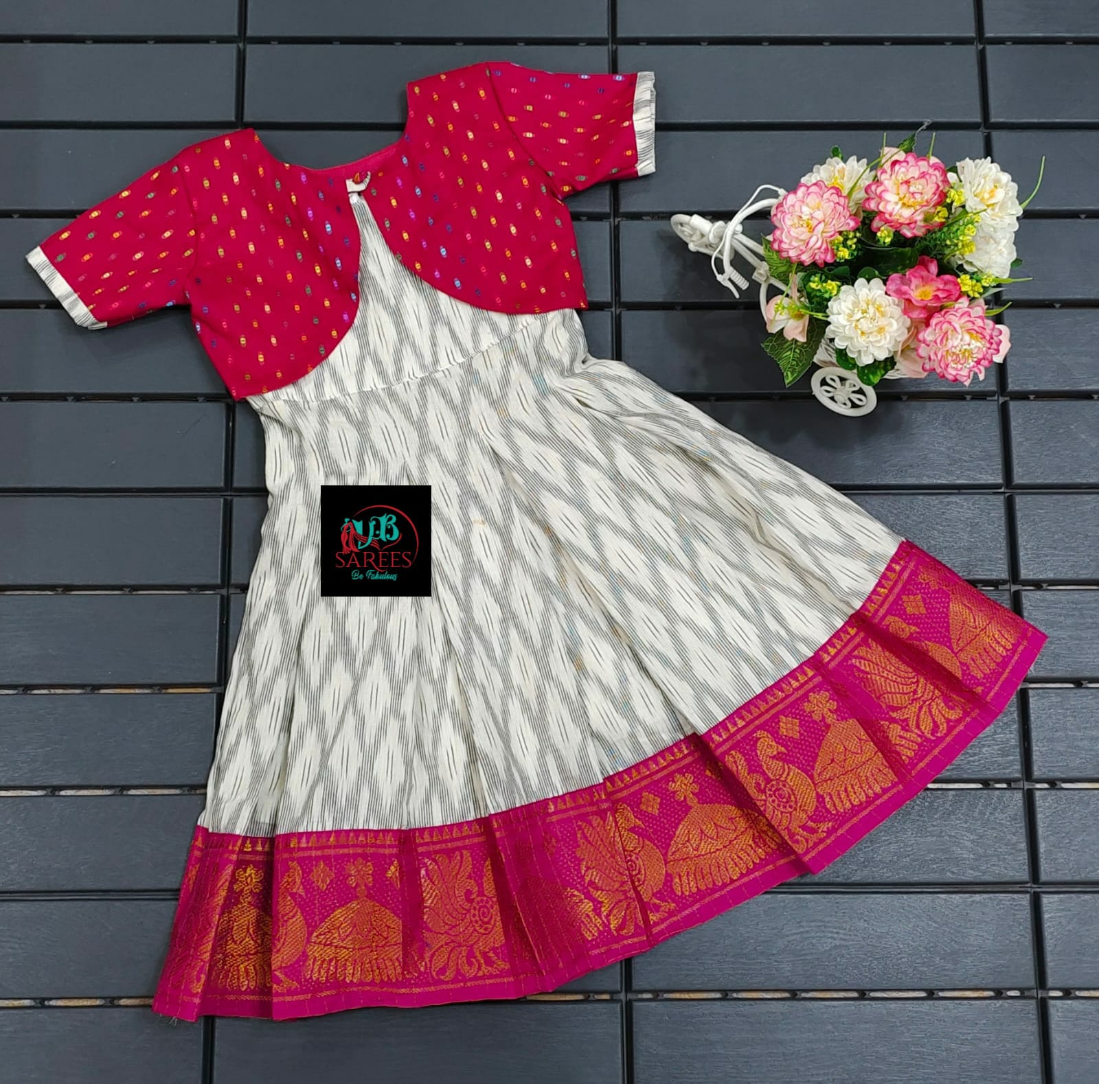 Ethnic Girls Frock with Coat-SHG1060