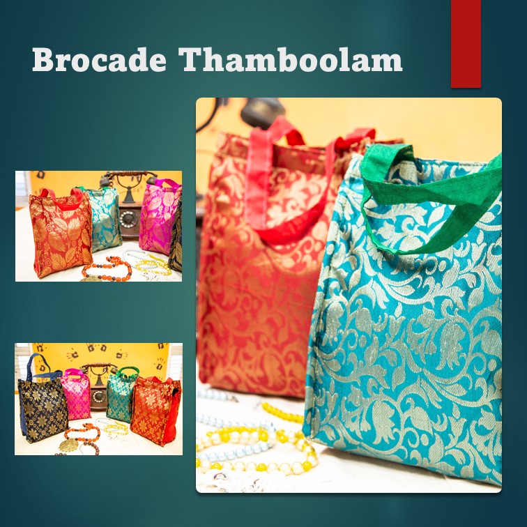 Brocade Thambulam Velcro Closure Bags-SHB1026