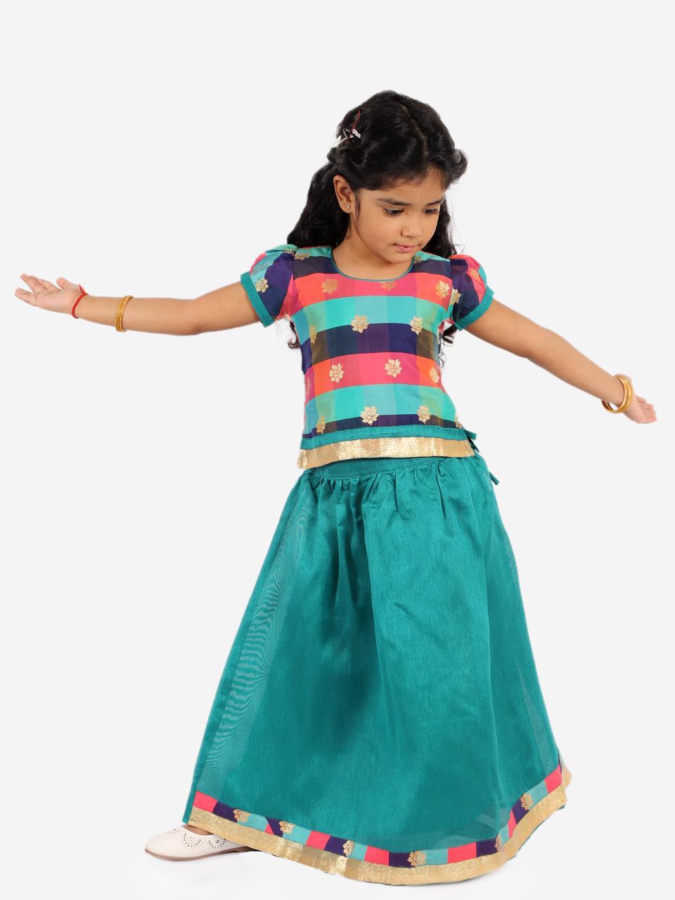 Silk Skirt Set for Girls-SHG1064