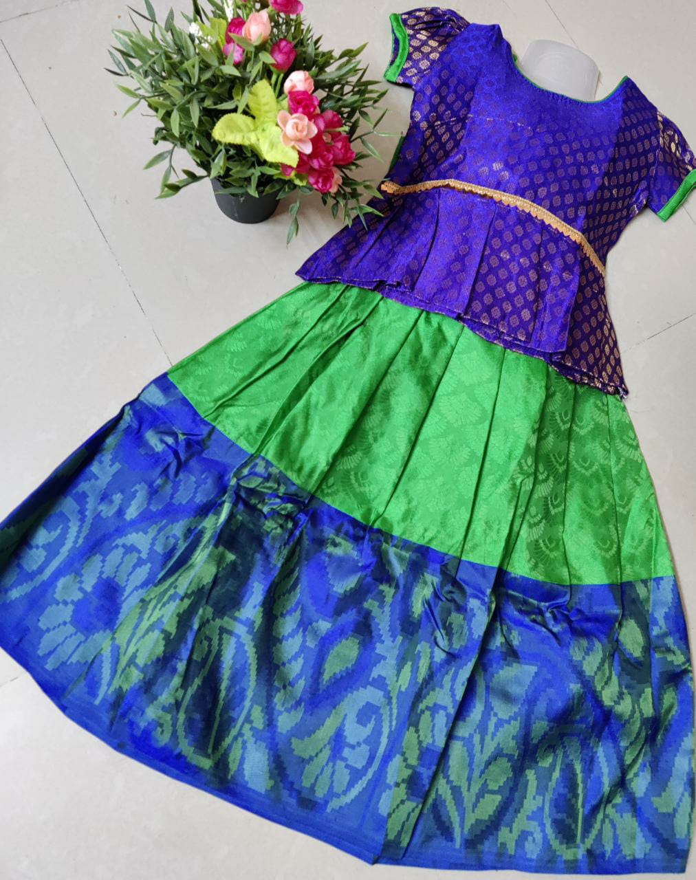 Ethnic Skirt Set for Girls-SHG1052