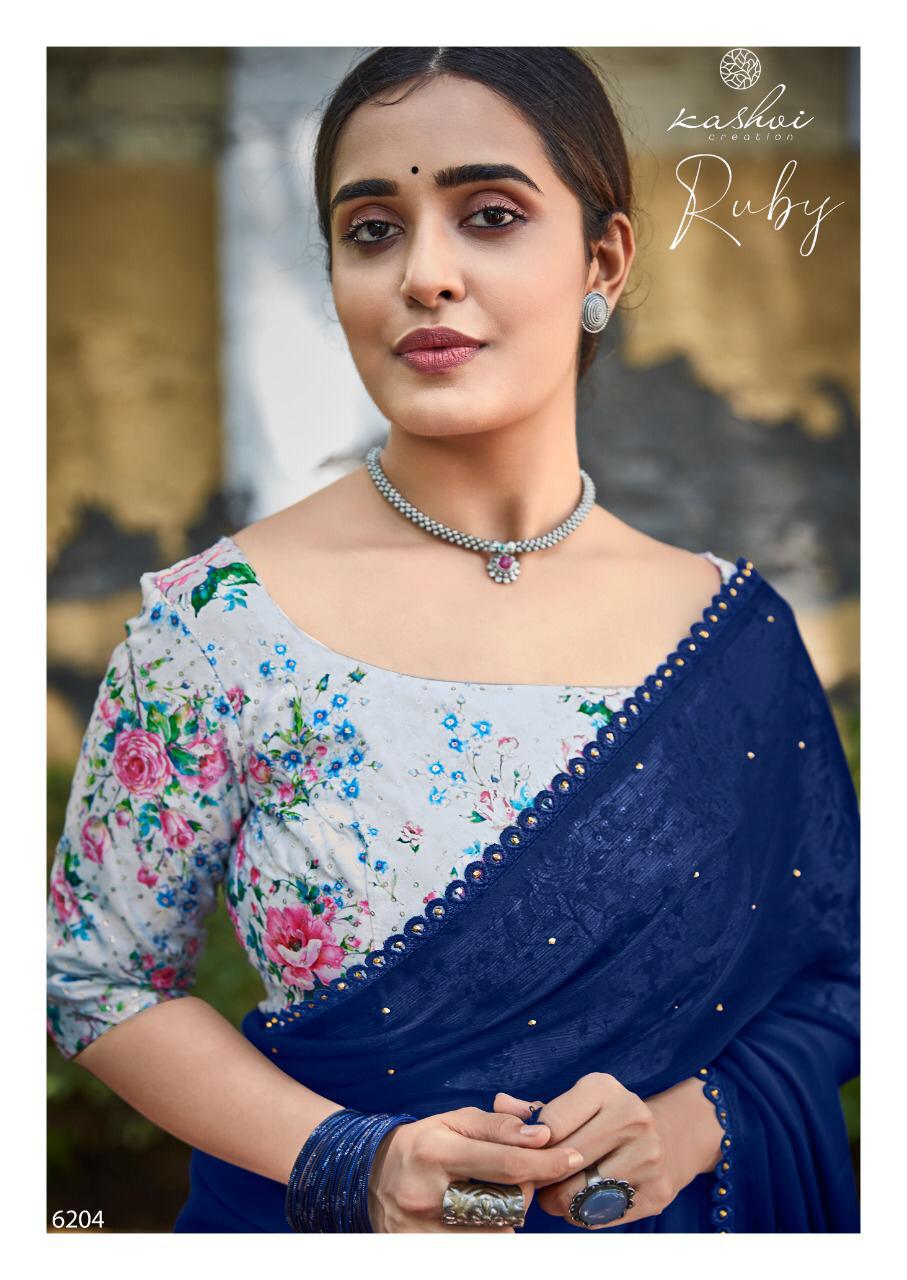 Moss Chiffon Designer Saree Collections-SH0591