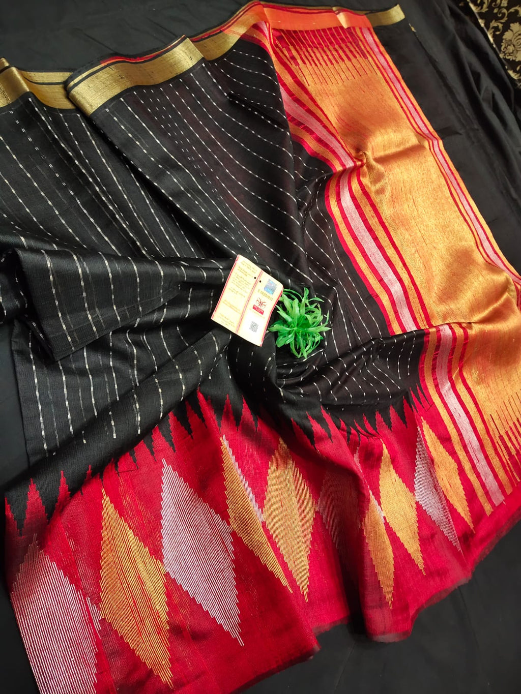 Raw Silk Temple Border Sarees - SH0605