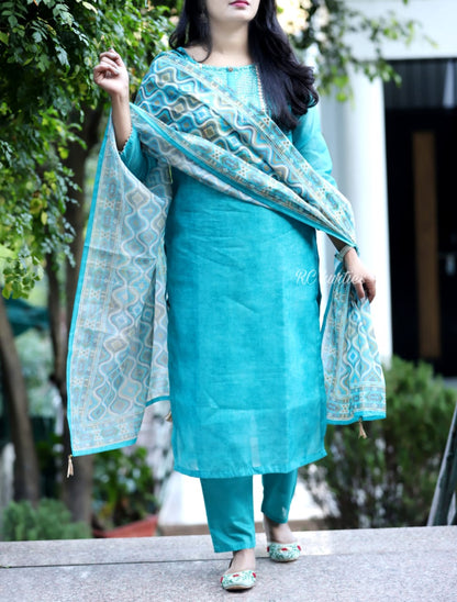 Attractive Silk Suit Set for Women-SHKS1000