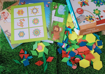 250 Pieces Colorful Geometry Shape Jigsaw Puzzle Toys for Kids-SHTM1109
