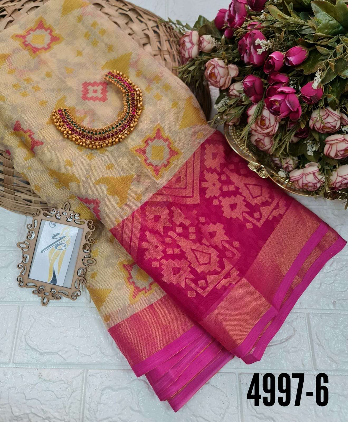 Beautiful Chiffon Brasso Sarees -SH0622