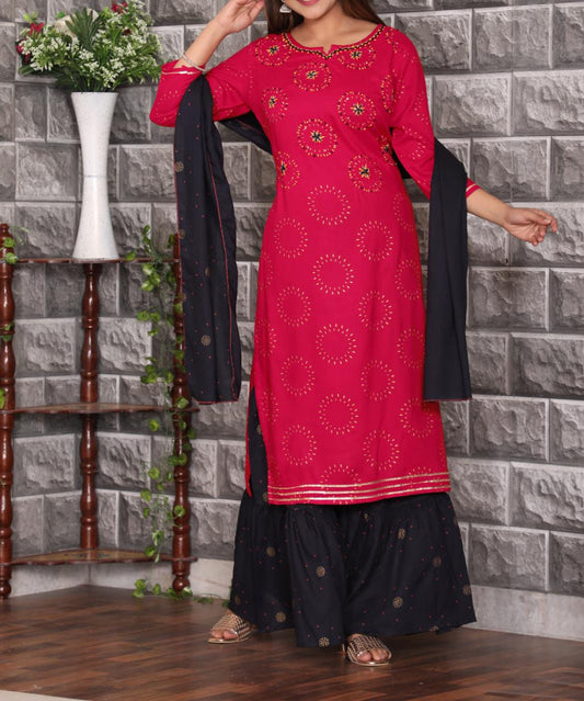 Casual Kurta Sharara Sets for Women-SHKS1126