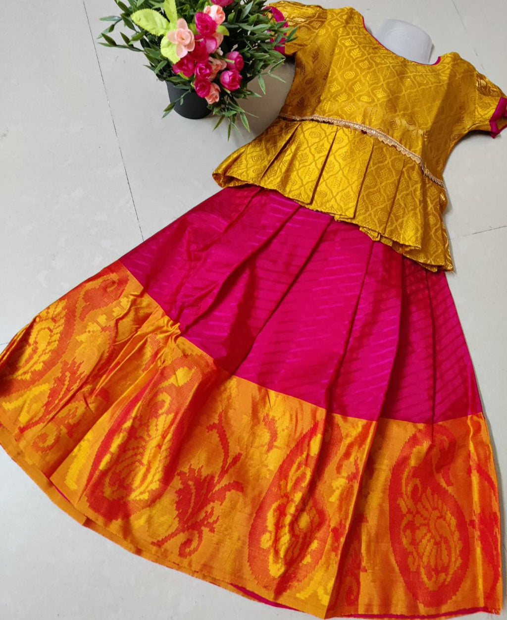 Ethnic Skirt Set for Girls-SHG1052