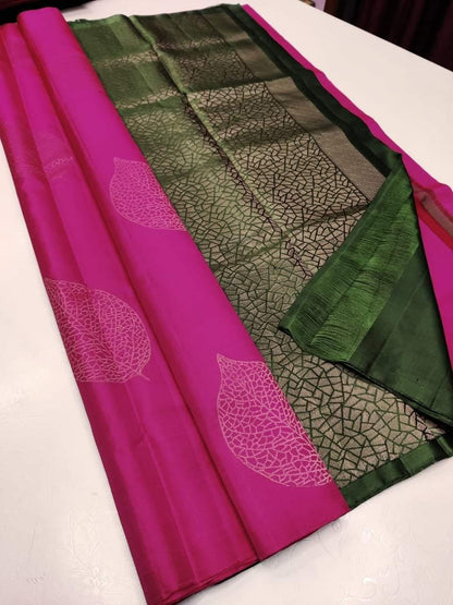 Women's Beautiful Soft Lichi Silk Saree Collections-SH0580