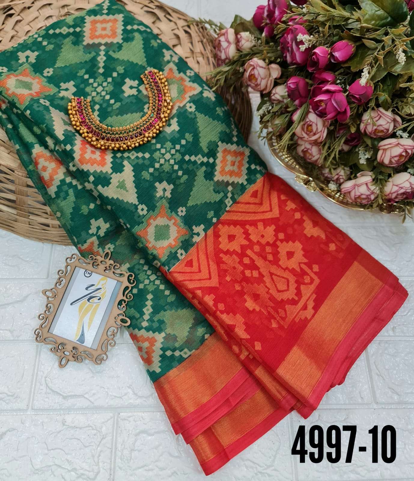 Beautiful Chiffon Brasso Sarees -SH0622