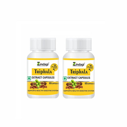 Zindagi Triphala Extract Capsule - 100% Natural Digestion - Herbal Food Supplement - (60 Capsules) - SHTZ1026