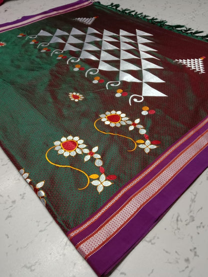 Beautiful Resham Blended Cotton Sarees-SH0578