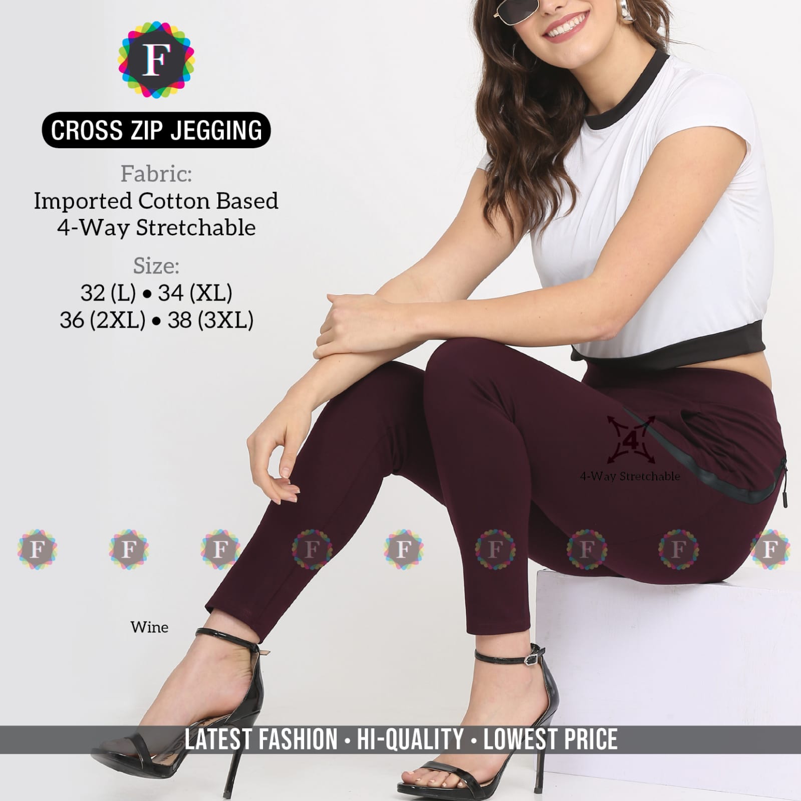 Stylish Cross Zip Jeggings -SHBW1090