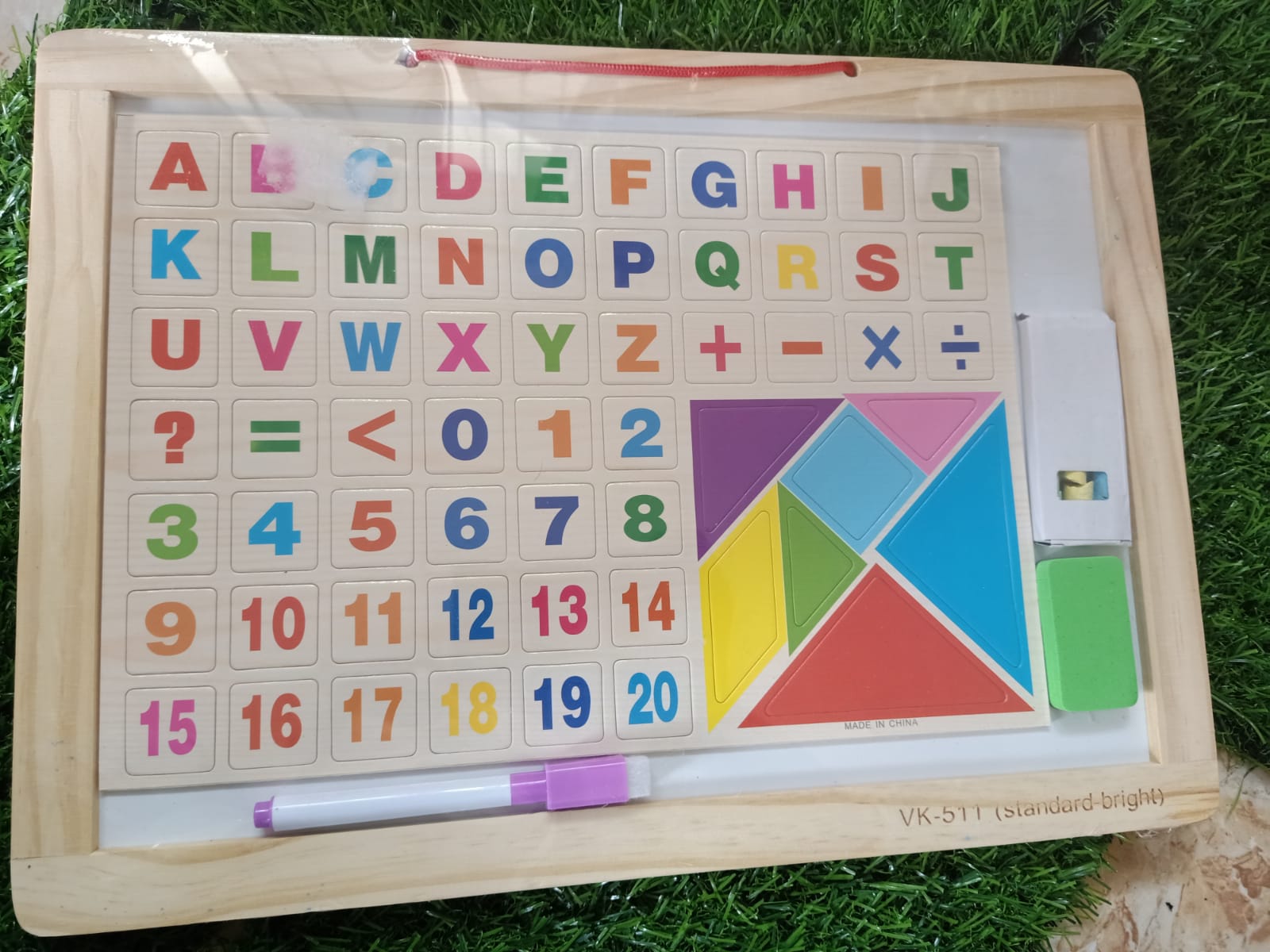 Double Sided Slate with Tangram for Kids-SHTM1098