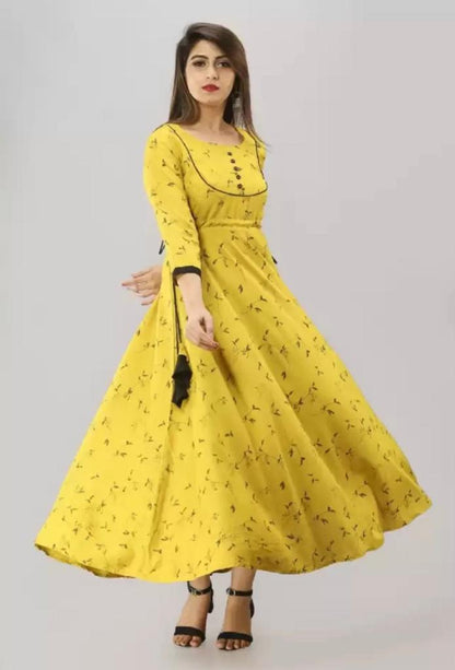 Premium Rayon Long Gown for Women-SHK1132
