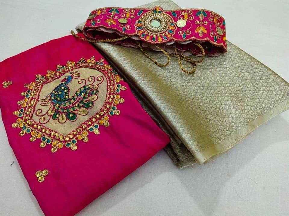 Chiffon Leaf Saree Collections-SH0593