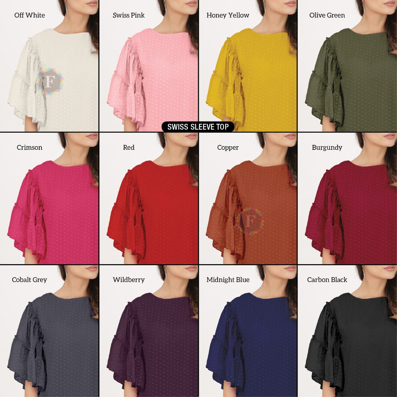 Swiss Sleeve Top for Women-SHTU1076