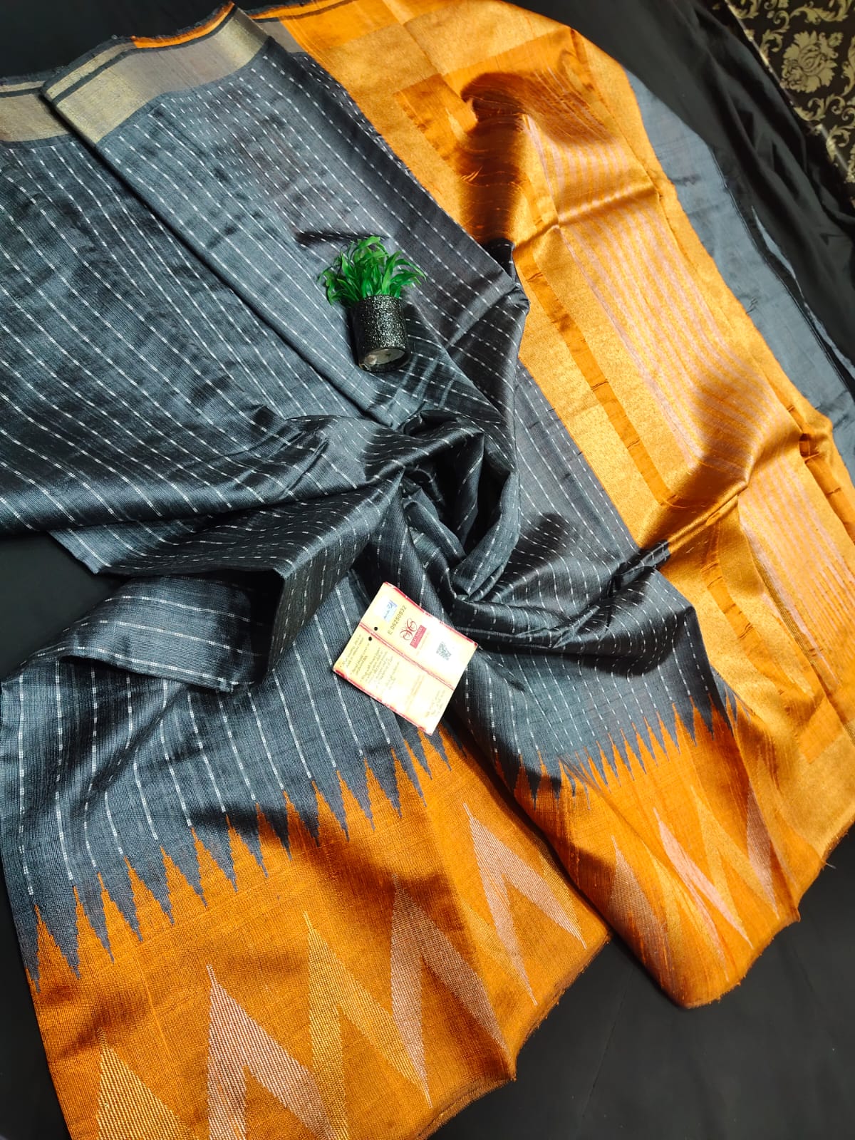 Raw Silk Temple Border Sarees - SH0605
