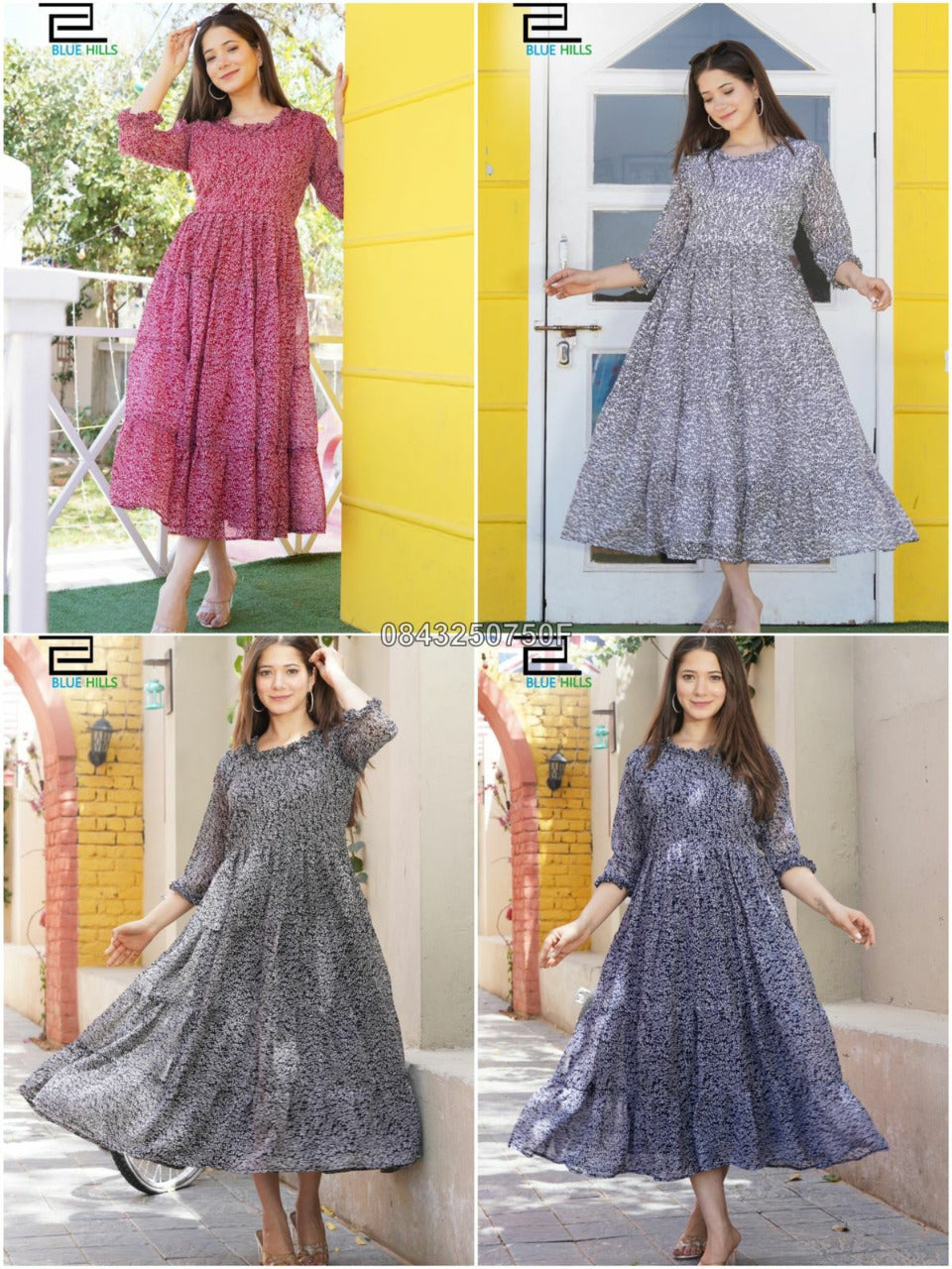 Heavy Georgette Printed Gowns for Women-SHK1134