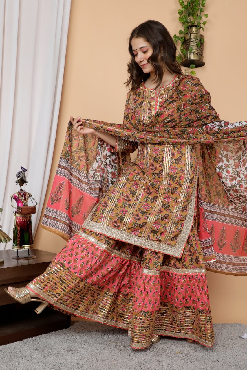 Ethnic Cotton Kurta Sets for Women-SHKS1110