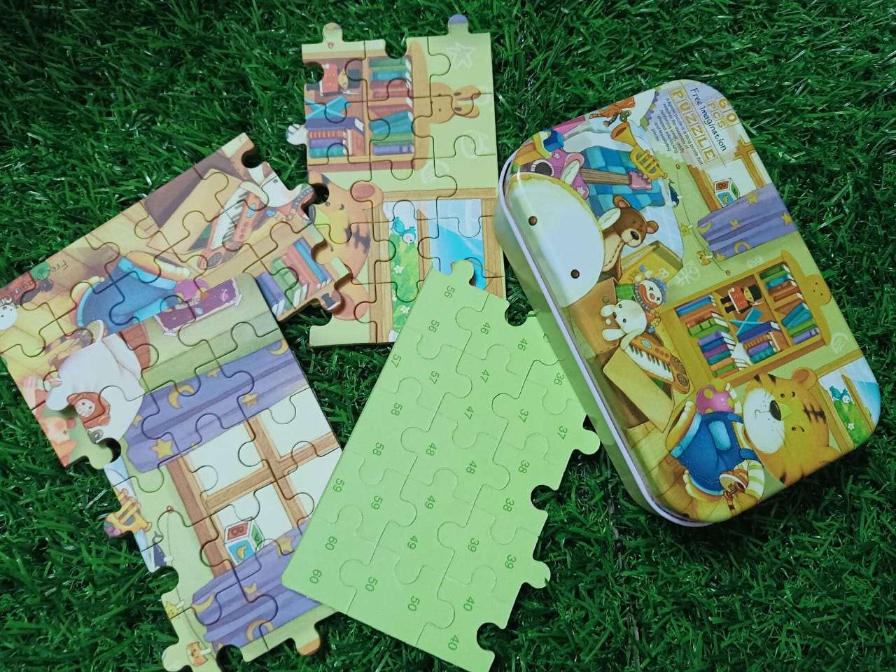 60 Pieces Wooden Montessori Puzzle Toys for Kids-SHTM1097