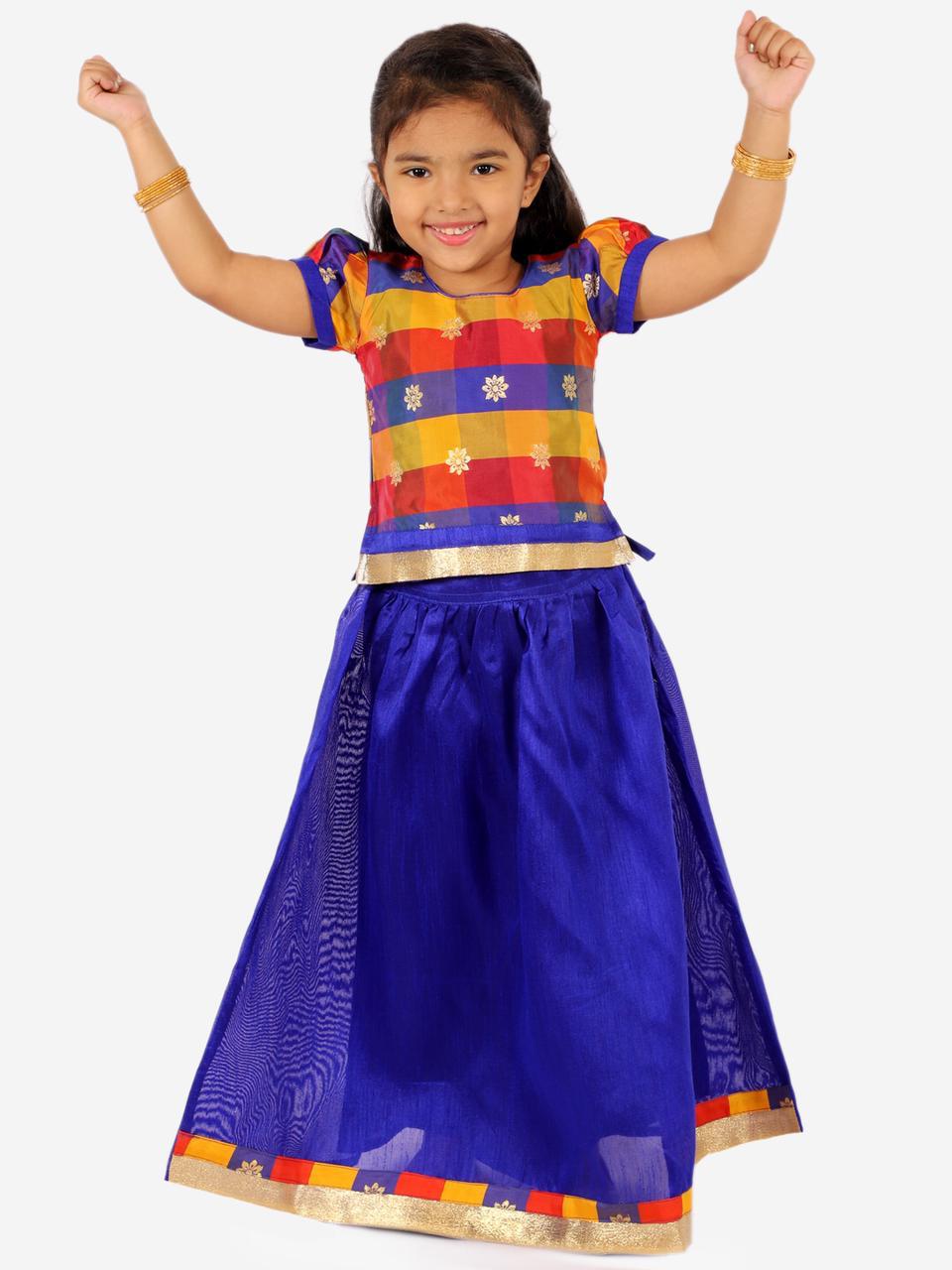 Silk Skirt Set for Girls-SHG1064