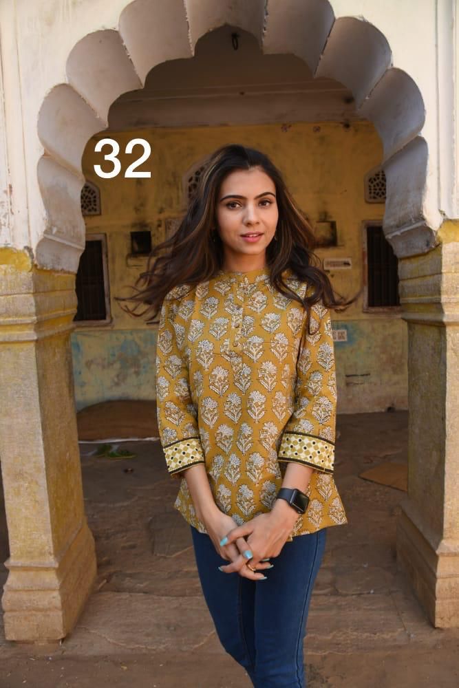 Beautiful Western Printed Cotton Tunics-SHTU1068