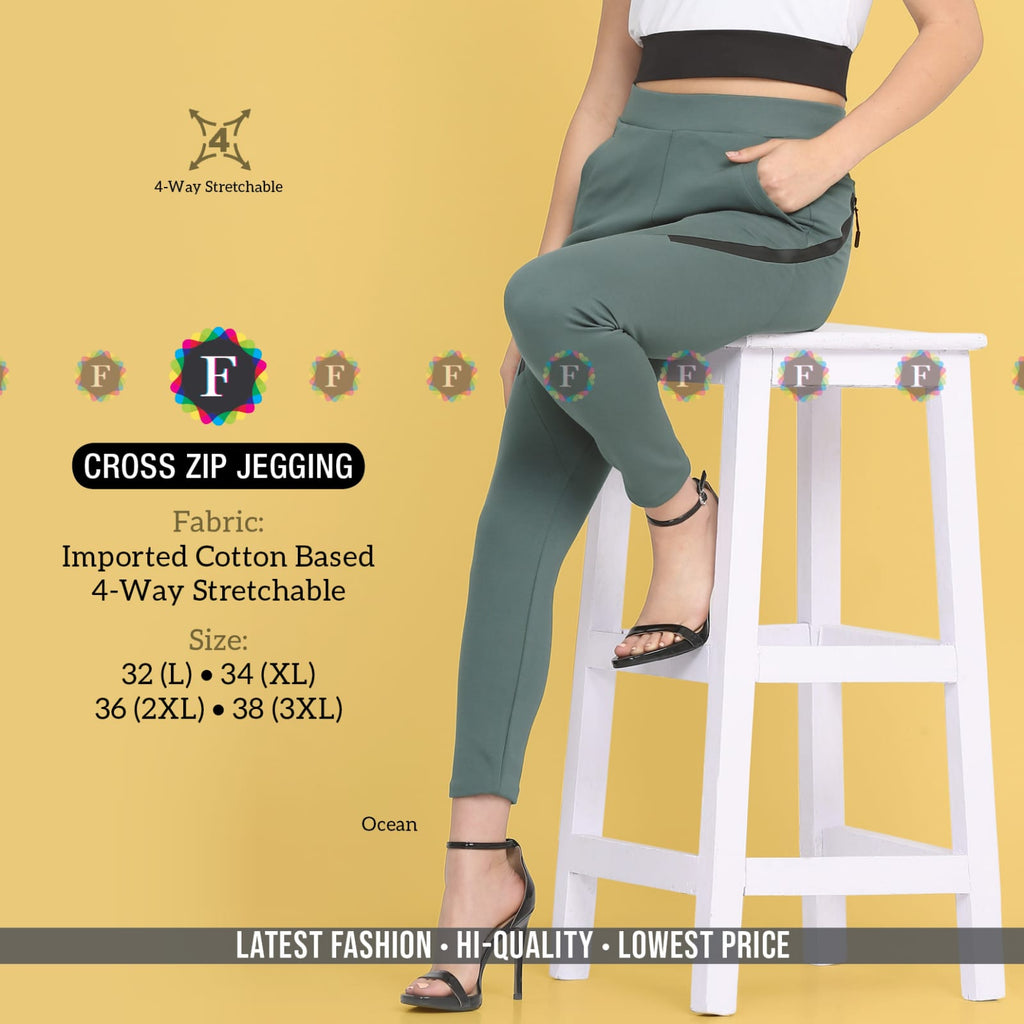 Stylish Cross Zip Jeggings -SHBW1090