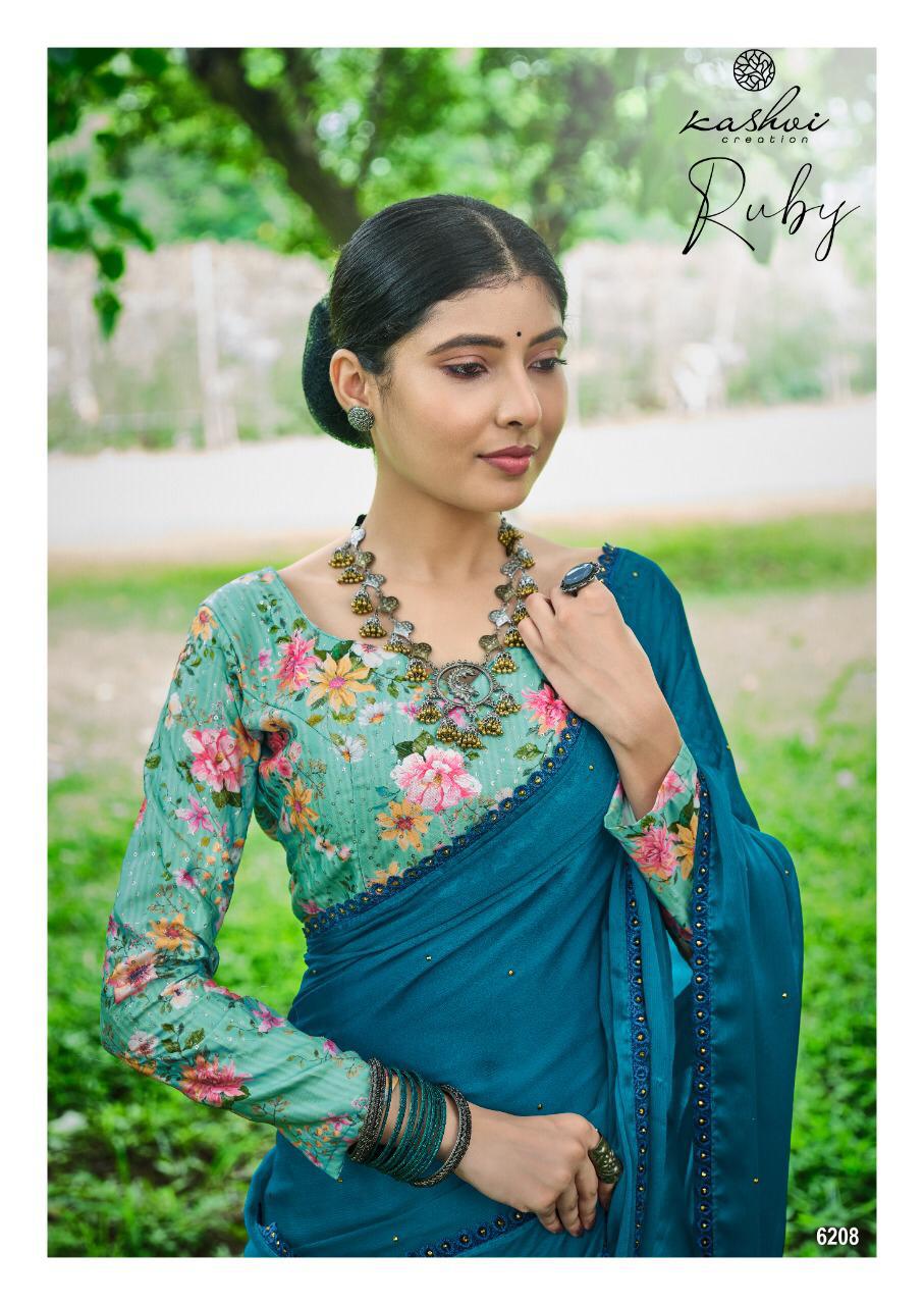 Moss Chiffon Designer Saree Collections-SH0591