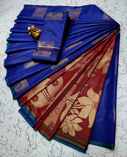 Fancy Silk Cotton Saree Collections-SH0599