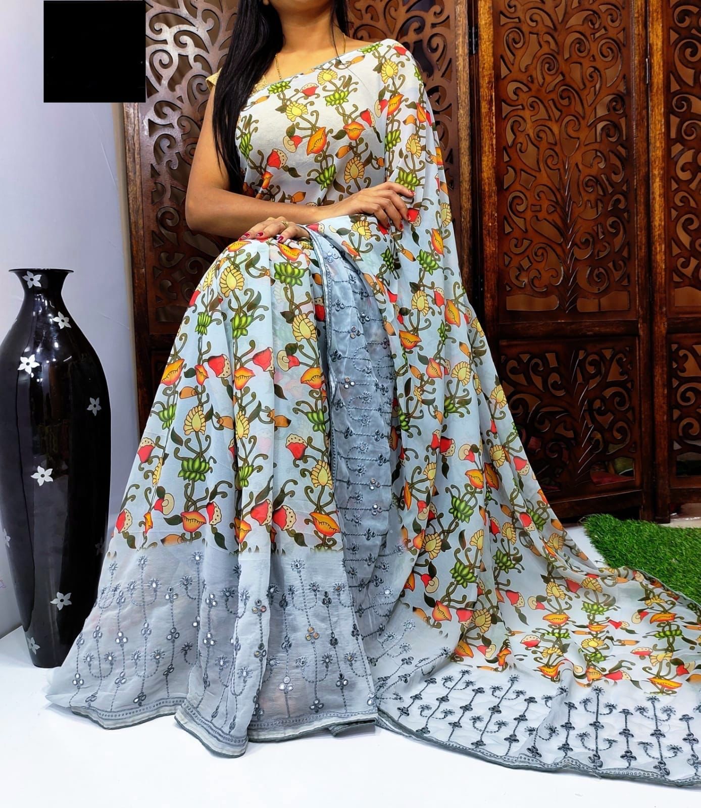 Pure and Soft Georgette Saree Collections-SH0581