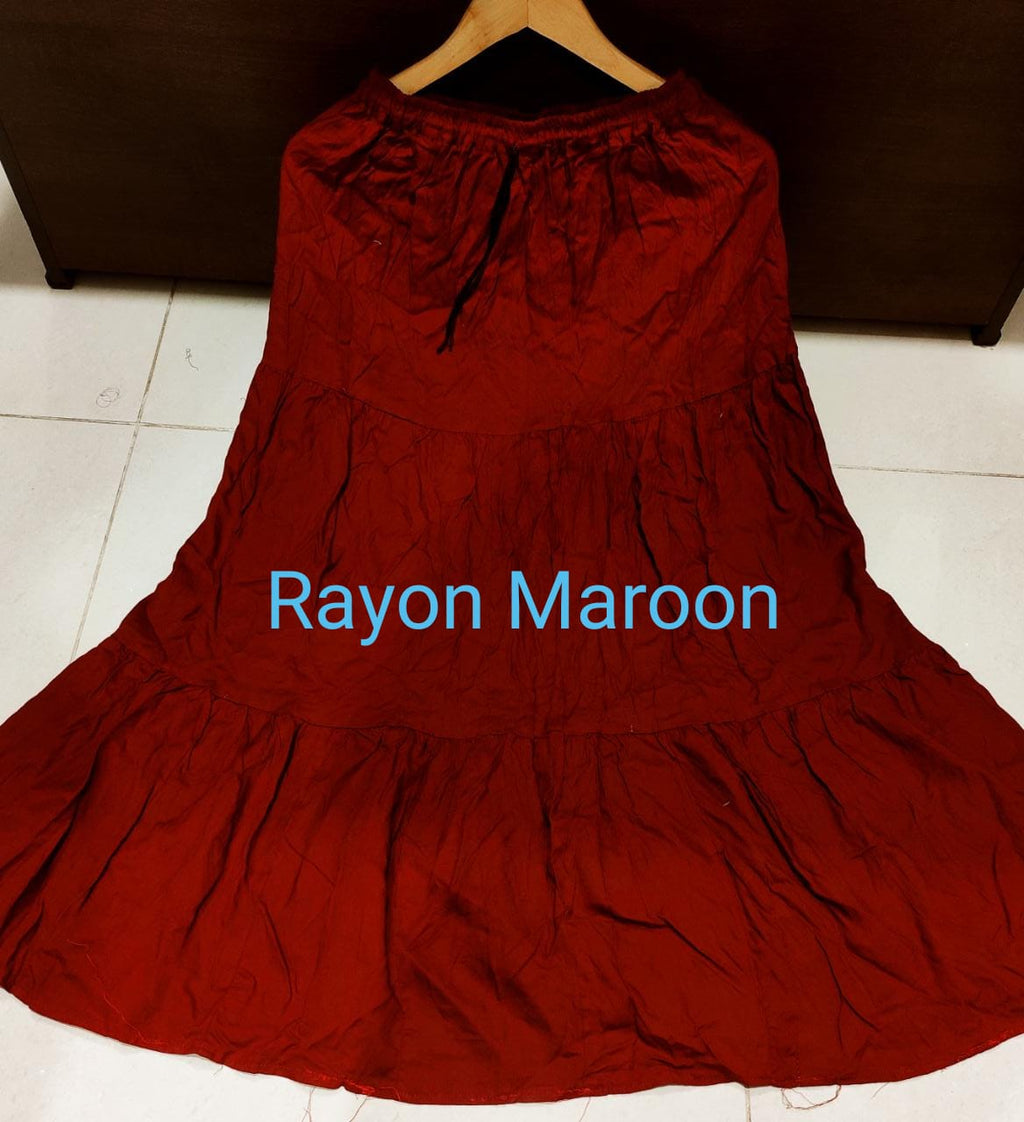 Women's Rayon/Cotton Plain Ethnic Skirt-SHBW1089